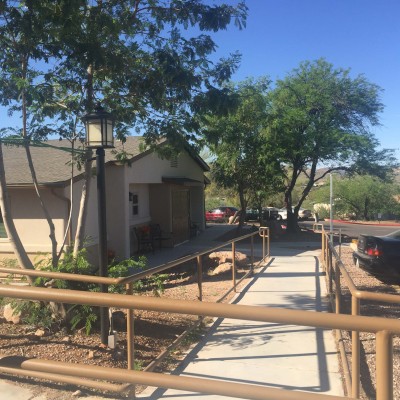 Arboretum Apartments are nestled in the shadow of Apache Leap Mountain.