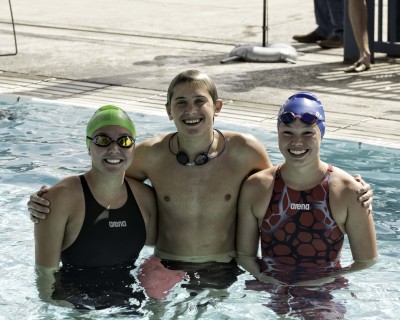 Swimmers from San Manuel all started as Summer Sea Lions, Gianna Sweeney (F.A.S.T) - Will Newman (T.J.C.C) - Darien Apuron the 1st Sea Lion to compete at Senior State. Not Pictured Jacob Christian (F.A.S.T)