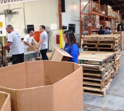 Hambly students at St. Mary's Food Bank.