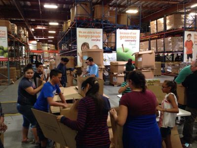 Hambly students at St. Mary's Food Bank.